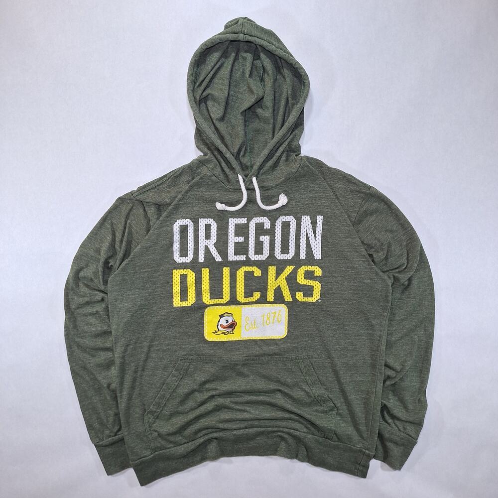 Oregon Ducks Hoodie Sweatshirt Mens Medium Green Graphic Pullover NCAA